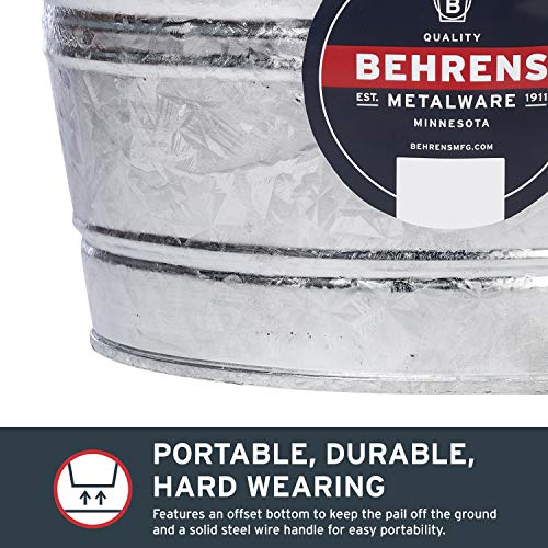 Behrens Hot-Dipped Galvanized Steel Utility Pail 4-1/4 Gallon #TOP3