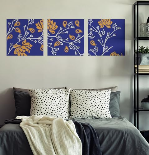 Asian Paints Royale Play Decor Stencil for Wall Painting | Floral Fusion Design | Reusable Stencil Painting for Home Decoration