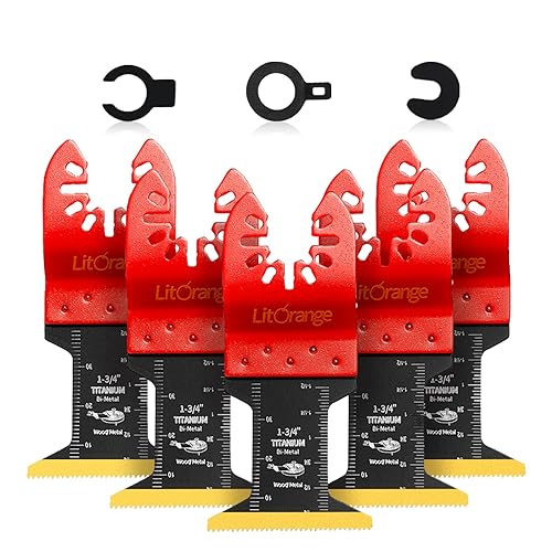Litorange Titanium Oscillating Multi tool Blades, Universal Quick Release Saw Blades for Cutting Hard Materials Metal Nails Screws Wood and Plastic 1 Litorange Titanium Oscillating Multi tool Blades, Universal Quick Release Saw Blades for Cutting Hard Materials Metal Nails Screws Wood and Plastic
