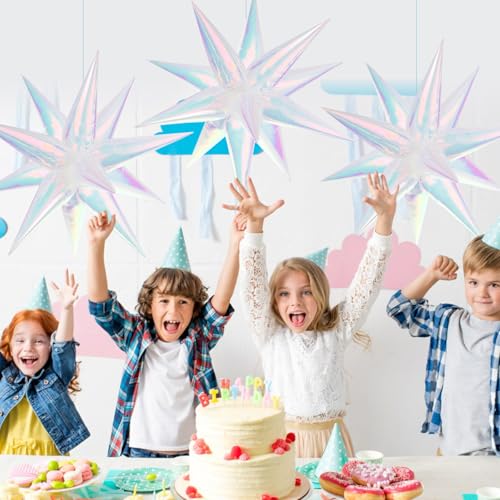 Ballon étoile irisé résistant de 66 cm pour éviter les décors dégonflés