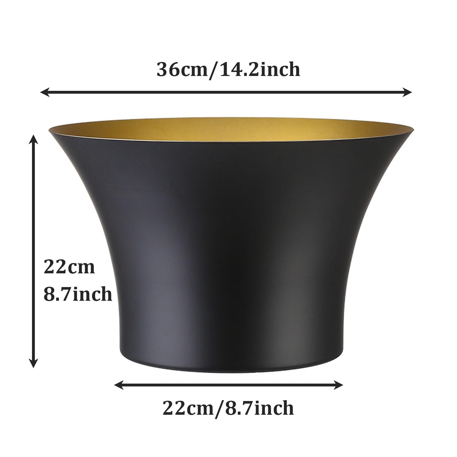 Secchiello per il ghiaccio in acciaio inox – nero oro champagne refrigeratore per bevande cocktail vino rosso birra – perfetto per campeggio, cene e banchetti