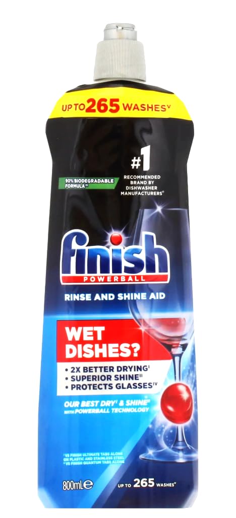 Finish Powerball Rinse and Shine Aid Dishwasher - 800ml | Up to 265 Washes