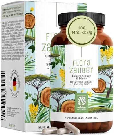 NATURTREU® Kulturen Komplex magensaftresistent & vegan - 23 Bakterienstämme | ohne Inulin - Komplex u.a. mit Lactobacillus & Bifidobakterien - 60 Kapseln