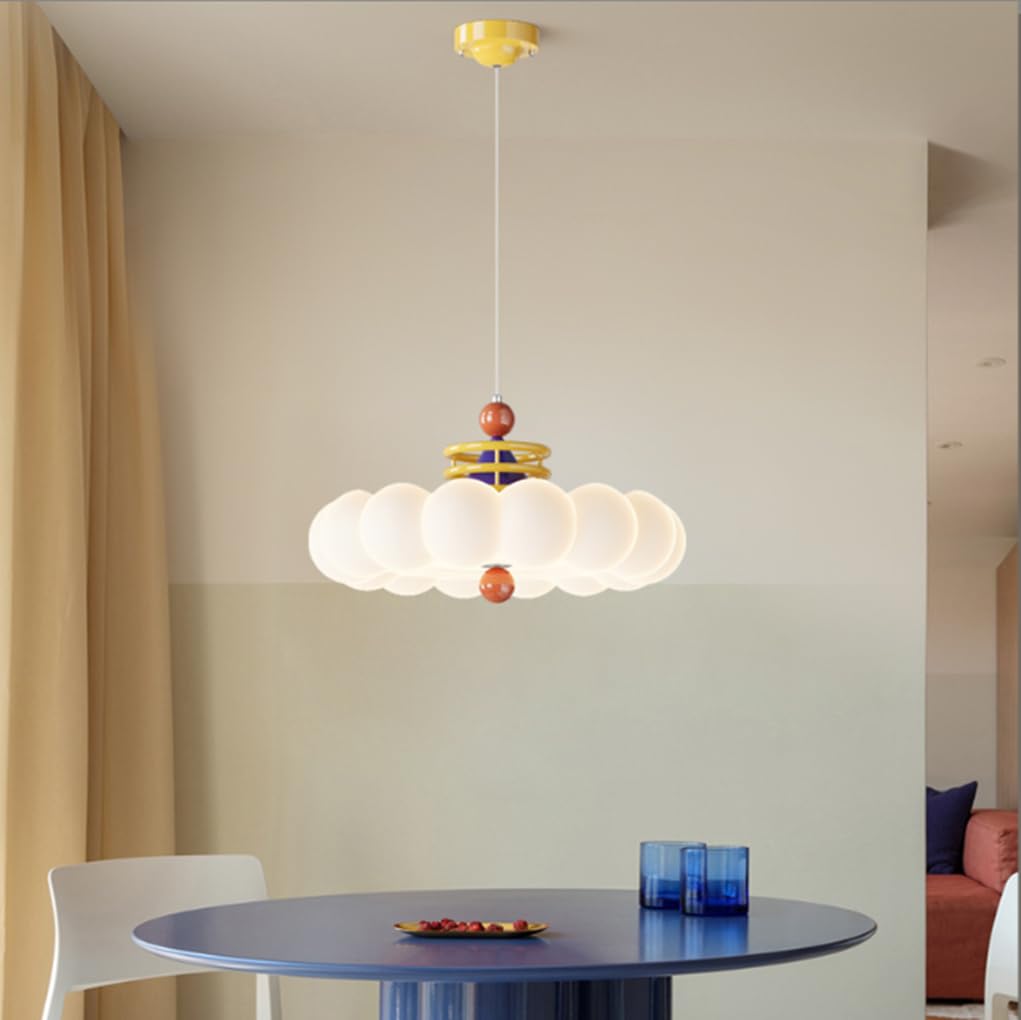 Lampe nuage suspendue moderne abat-jour multicolore pour ambiance douce - 7