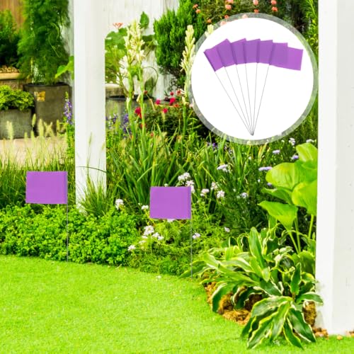 YARNOW 50 Stück Wahrzeichen-Flagge Landschaftsfahnen Rasenmarkierungsfahnen Markierungen für Einfahrtsflaggen Pflanzen Gartenfahnen Markierungen für Rasenfahnen Hofflaggen PVC Violett
