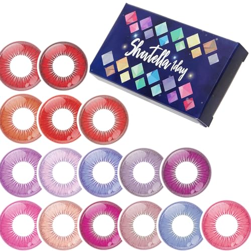 コスプレ カラコン シュテラワンデー(アシストシュシュ) 赤系シリーズ 【6枚/箱】14.5mm 高発色 (ベリーフ...