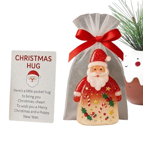 Genérico Del Abrazo De Papá Noel - de Papá Noel para Fiesta como Recuerdo,Tarjeta De Mensaje Con Bolsas,Para Familia, Amigos, Niños, Adultos, Niñas, Mujeres, Profesores Y