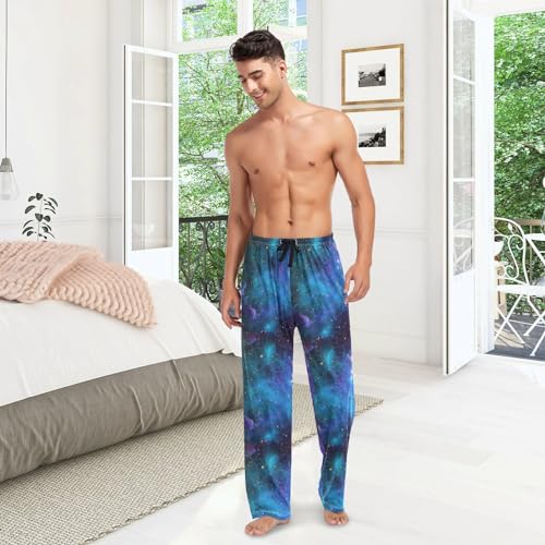 Galaxy Stars Mens Pajama Pants Nebula Starry Sky Lounge Bottoms Soft Sleep Pants S2