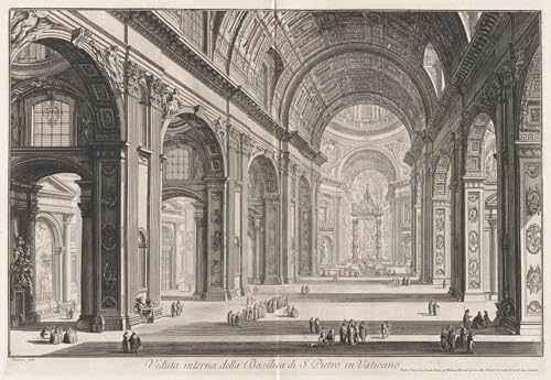 Statue interne de la basilique Saint-Pierre : affiche d'art Piranesi premium