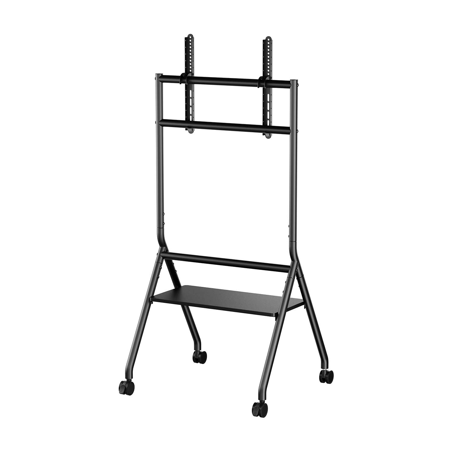 AISENS - FT86FE-329 - Soporte DE Suelo Eco con Rueda, 1 Bandeja para Pantalla INTERACTIVA/TV 80KG DE 37-86, Negro