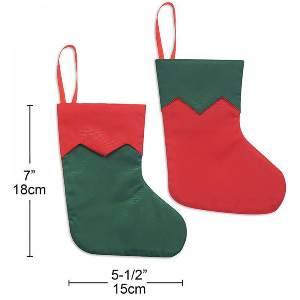 mini calze di Natale, 24 pezzi di 7 pollici calze rosse e verdi, gift card clip argento, cibo all'ingrosso per vicini, colleghi e bambini, piccola copertura dell'albero
