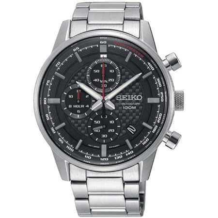 Seiko Orologio Uomo Quarz – Cassa In Acciaio Con Rivestimento Titanio, Cinturino In Silicone Nero, Vetro Zaffiro - 2