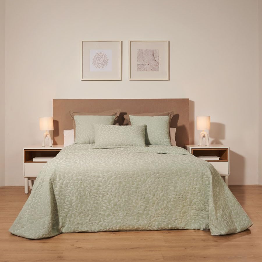 LA MALLORQUINA Colcha - Melissa - Verde, Cama 150-160cm
