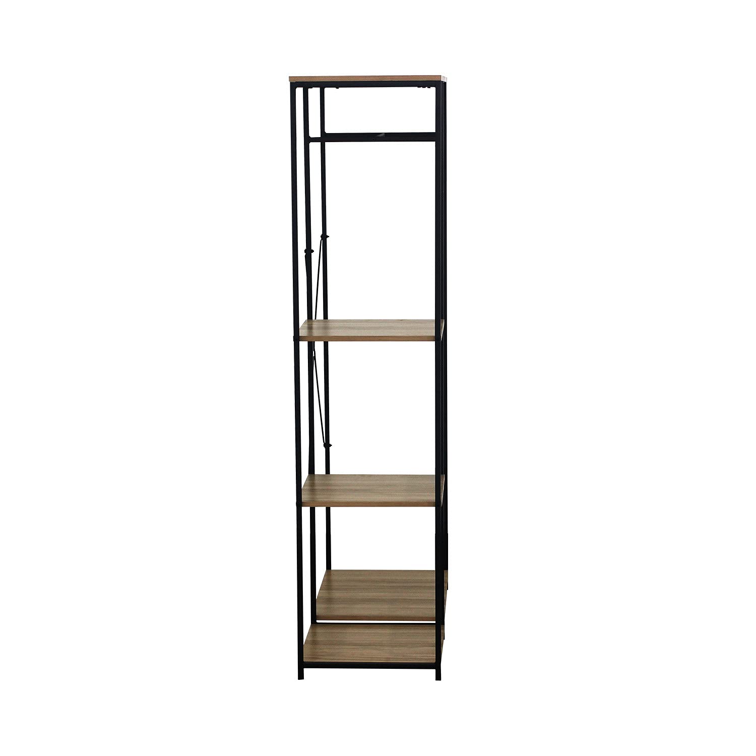 Perchero de Pie Metálico con 3 Baldas de Madera Modelo OILU de 7House | Perchero Industrial ideal para Entrada, Recibidor, Pasillo, Tienda de Ropa, Vestidor o Dormitorio | Dimensiones 167x90x40,4cm