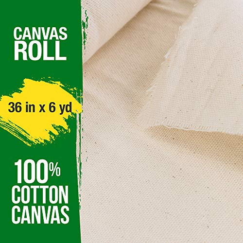 U.s. Art Supply 36" Wide X 6 Yard Long Canvas Roll - 100% Cotton 7 Ounce Un-Primed Artist Painting #TOP1