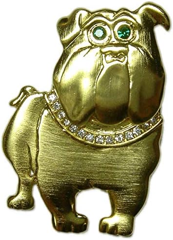 Broche para perro chapado en oro mate con cristales de Swarovski