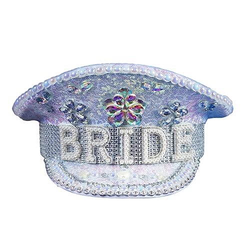 Chapeau de capitaine strass et perles pour mariage et EVJF