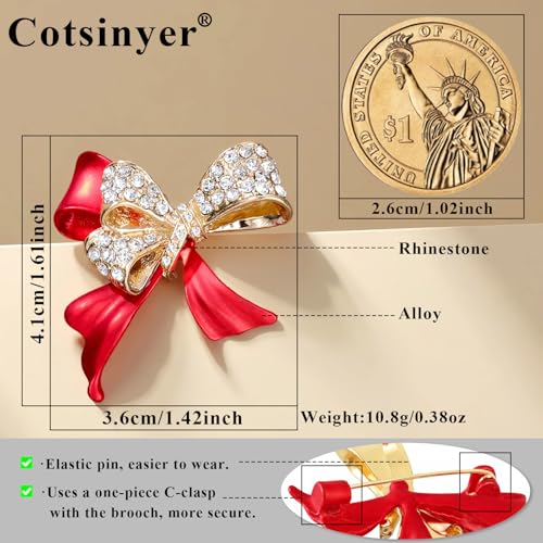 Image of Red Rose Brooch for Women - Elegant Costume Jewelry Pin for Dresses, Hats & Scarves