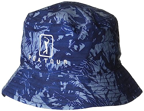 PGA Tour Reversible Camo Golf Bucket Hat, Sun Protection, Lightweight and Durable, Peacoat, One Size