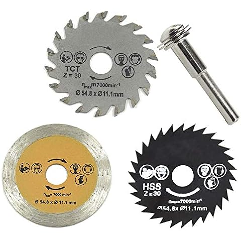 kgjsdf 3Pcs 2inch Circular Saw Blade, High Speed Steel Mini Circular Saw Blade Cutting Blade Rotary Tool with 6mm Mandrel for Glass, Soft and Hard Wood Cutting Cover