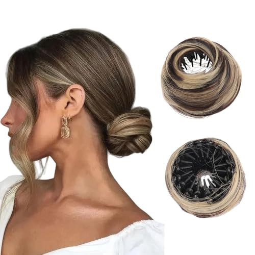 Fake Hair Bun Extensions for Women Claw Clip in Hair Donut Chignon DIY Buns Updo Hairpieces Ballet Bun Hair Extensions Wig Accessory for Women Girls