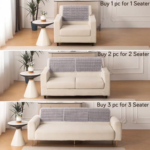 Image of HOKIPO 'Plush Haven' Premium Anti-Slip Backrest Mat | Soft Fluffy Plush Fabric, Light Grey - 1 PC (AR-6256-LGRY)