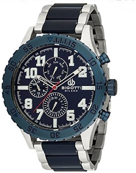 Bigotti Milano BGT06250E Multidial da uomo in acciaio INOX, con orologio,  colore: blu : Amazon.it: Orologi