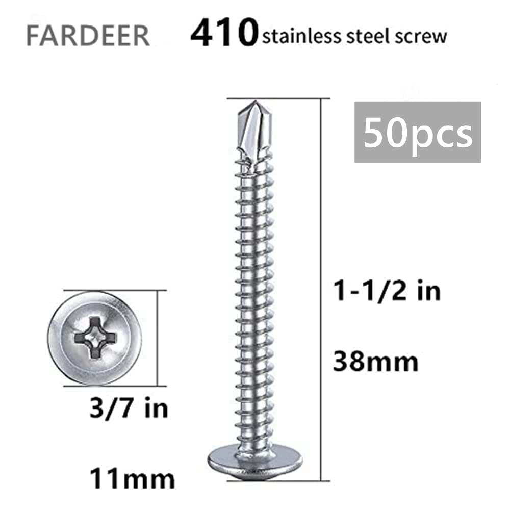 FarDeer M4.2 Wood Screws,Flat Head Screws for Wood Zinc Galvanized - Image 2