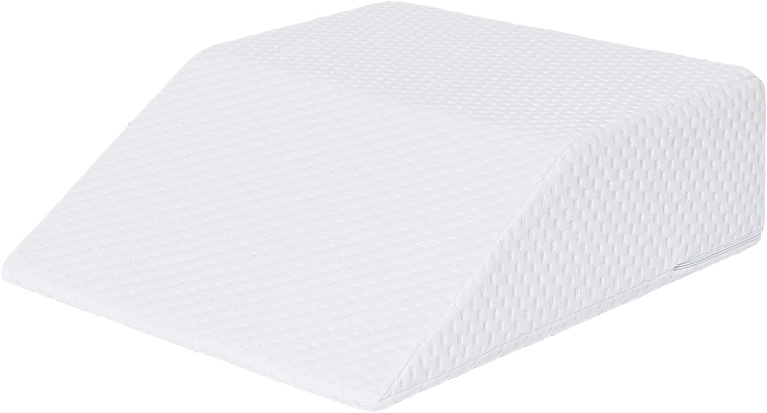Molblly Leg Elevation Pillow Cooling Gel Memory Foam Knee Pillow High-Density Leg Rest Elevating Foam Wedge- Relieves and Recovers Foot and Ankle Injury, Hip and Knee Pain(20 x 24 x 6 inches)