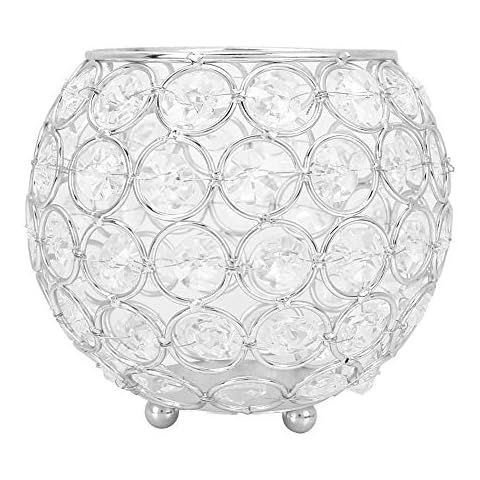 Diydeg Candlestick, Candle Holder, Candlesticks 12cm Crystal Candlesticks for Christmas Home Party Wedding(Silver) Cover