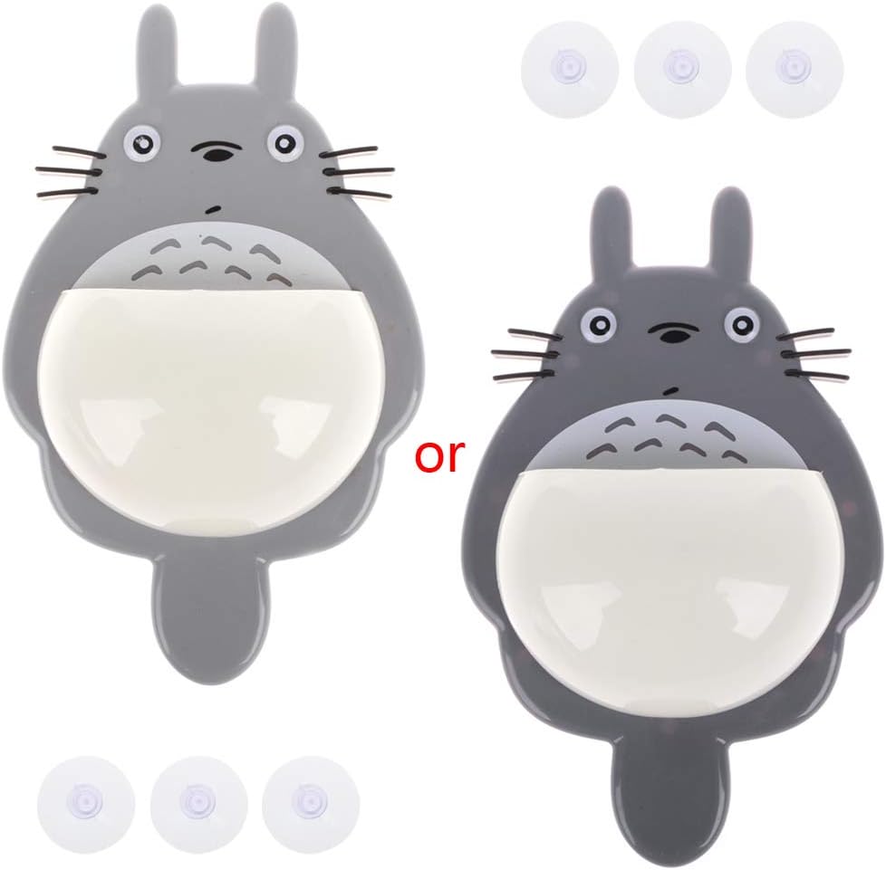 Aawsome Lovely Totoro Suction Wall Type Toothbrush Holder Unisex Multifunction Toothbrush Toothpaste Storage Rack Kids Bathroom Household Supplies DES