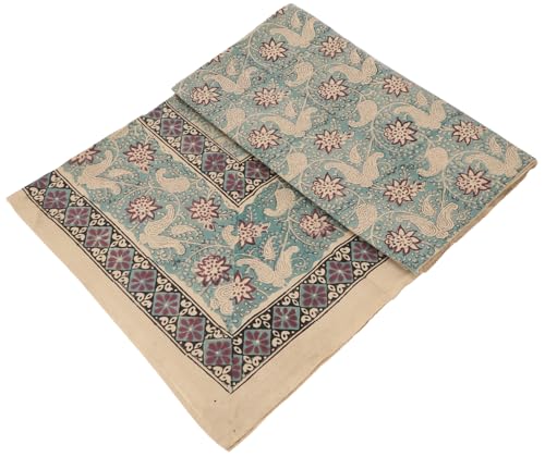 GURU SHOP Colcha de impresión en bloques, para cama y sofá, tapiz, hecha a mano, diseño 17, algodón, tamaño: doble 225 x 275 cm