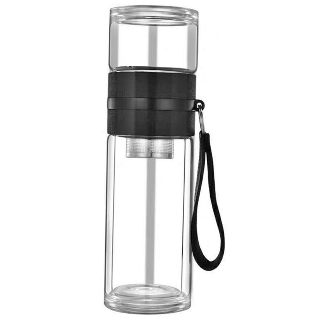 COLLBATH Tea Infuser Tea Cup Double Deck Glass Water Bottle Tea and Water Separation Bottle Portable Tea Cup