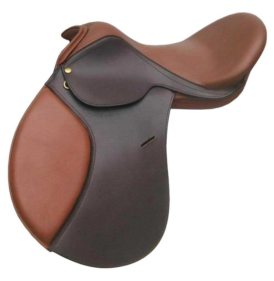 Sella per cavallo inglese Set di finimenti per cavalli da equitazione in pelle per tutti gli usi ST-ELS-005 (Sedile da 16 pollici)