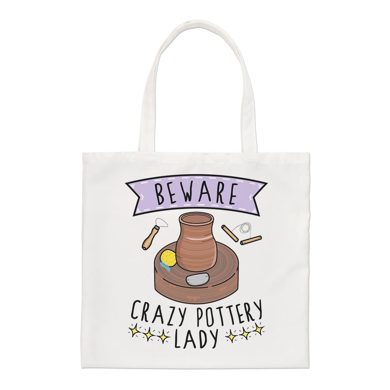 Beware Crazy Pottery Lady Regular Tote Bag