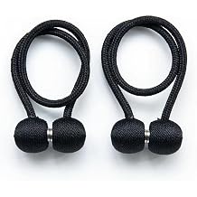 Magnetic Curtain Tiebacks 2pcs, Curtain Tiebacks Buckles Holdbacks Holders Hooks Clip for Home Outdoor Bedroom Office Decorative Curtain Black