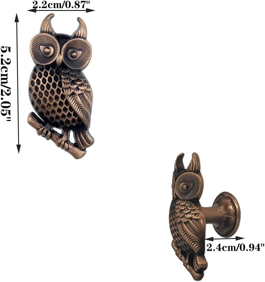 Owl Coat Hooks, Owl Wall Hanger Hooks Rack, Decorative Wall Mounted Coat Hooks for Hanging Clothes Coats Towels Keys Hats, 4 Pack Animal Mounted Wall Hook