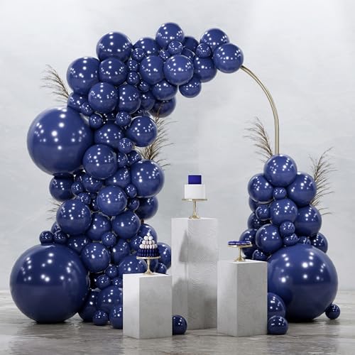 Image of PartyWoo Navy Blue Balloons 128pcs Different Sizes of 18 12 10 5 Inch Dark Blue Balloon Arch Kit Garland for Graduation Wedding Sports Baby Shower Birthday Bachelorette Party Decorations Blue-Z90