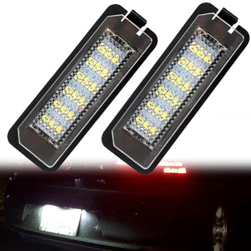 dunxunn LED Rear Licence Plate Lights Compatible with VW Golf GTI R R32 Mk5 Mk6 Mk7 Passat B6 B7 B8, Replacement for SEAT FR Ibiza Mk5 6J Leon Mk2 1P Mk3 5F Altea Canbus White Number Plate Bulbs