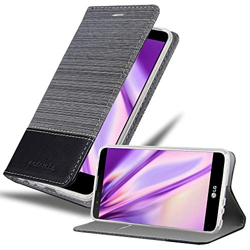 Cadorabo Funda Libro para LG Stylus 2 en Gris Negro - Cubierta Proteccíon con Cierre Magnético, Tarjetero y Función de Suporte - Etui Case Cover Carcasa