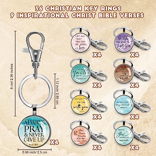 Image of Fumete Christian Keychain Bulk Bible Verse Religious Scripture Quote Inspirational Key Rings Gift for Women Men Church Pastor