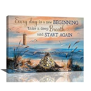 Sea Turtle Bathroom Decor Wall Art Beach Blue Ocean Lighthouse Inspirational Quotes Pictures Wall Decor Canvas Painting Prints Artwork Home Decorations Framed for Bedroom Office Kitchen 16"x12" Sea Turtle Bathroom Decor Wall Art Beach Blue Ocean Lighthouse Inspirational Quotes Pictures Wall Decor Canvas Painting Prints Artwork Home Decorations Framed for Bedroom Office Kitchen 16×12