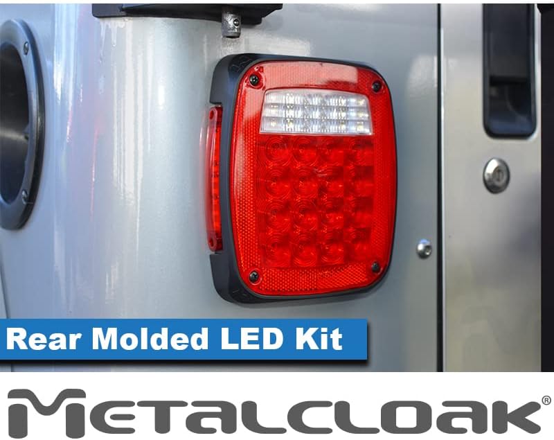 Miniatura 3 de Metalcloak Kit de luces traseras de repuesto LED moldeadas, compatible con Jeep CJ, YJ, TJ, LJ, el mejor sistema LED para tu vehículo, actualización