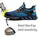 SUADEX Steel Toe Sneakers for Men Women Indestructible Work Safety Shoes Lightweight Comfortable Slip Resistant Composite Toe Blue