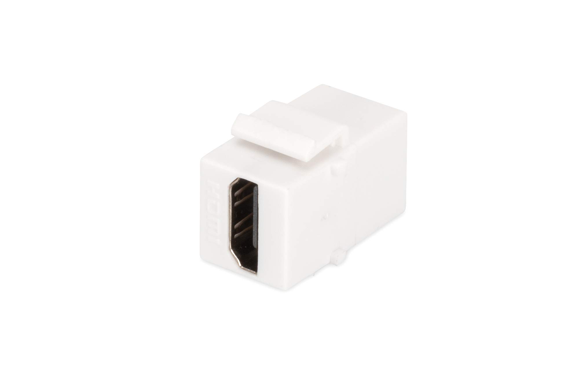 DIGITUS 10x Anschlussdose 2 Port – Auslass Gerade – Für Multimedia Keystone-Module + 20x Keystone-Kupplung HDMI 2.0 – Weiß