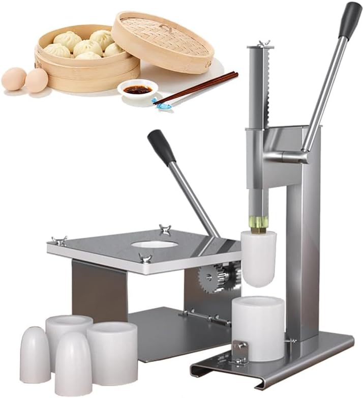 Hand Crank Baozi Maker - Stainless Steel Steamed Bun Machine, Makes 400-500 Buns/Hour, Perfect for Home & Commercial Use, Efficient Kitchen Tool for Delicious Dumplings