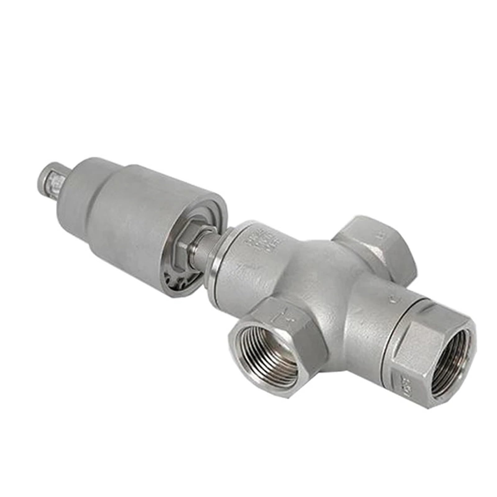 HYUJNAFZR 1PCS DN40 three-way pneumatic seat valve 16bar normally closed pneumatic actuator angle seat valve for steam gas oil