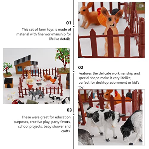 Balacoo 28 Stücke Bauernhof Tiere Figuren Mini Landschaft Dekoration DIY Mini Tiere Modellierung Spielzeug Simulation… – Bild 8