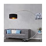 cagü: XL DESIGN RETRO LOUNGE BOGENLAMPE [ARC] mit DIMMER SCHWARZ-GOLD mit MARMORFUSS SCHWARZ 180cm HÖHE, echter DESIGNKLASSIKER BOGENLEUCHTE, STEHLAMPE, STEHLEUCHTE!