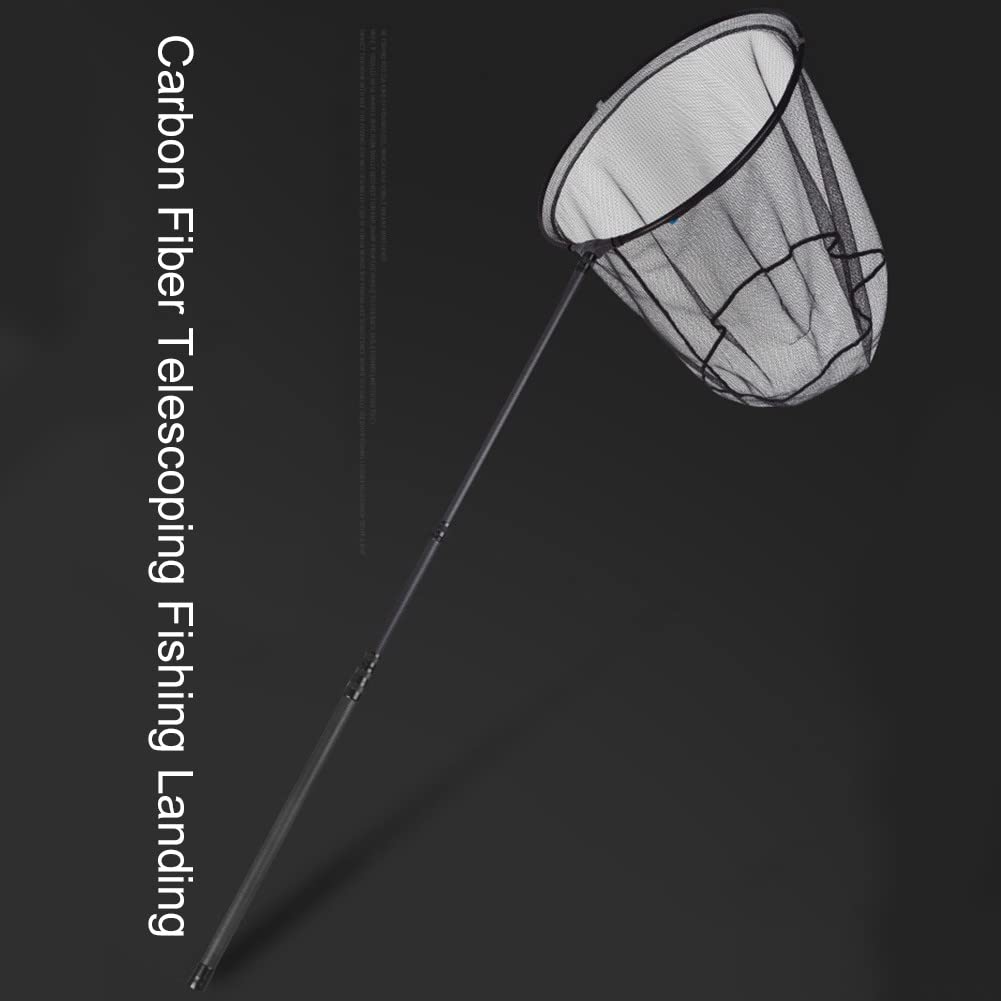 Asta per guadino in carbonio Asta telescopica Dinamica Leggera Stabile Uso flessibile Maniglia per rete da pesca alla carpa Accessori per la pesca (2,1 m)